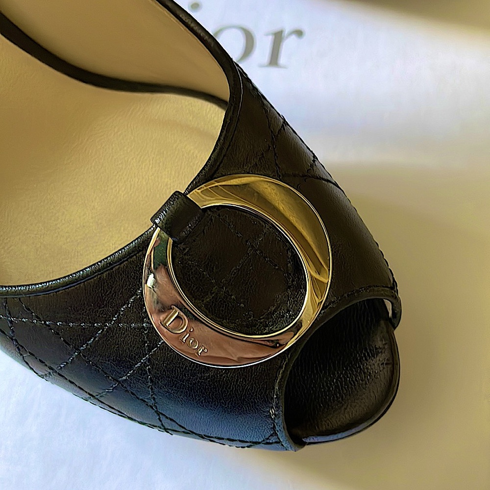 Dior Pump 12CM 900 Noir Cannage Lambski Size 40 - Picture 2 of 5